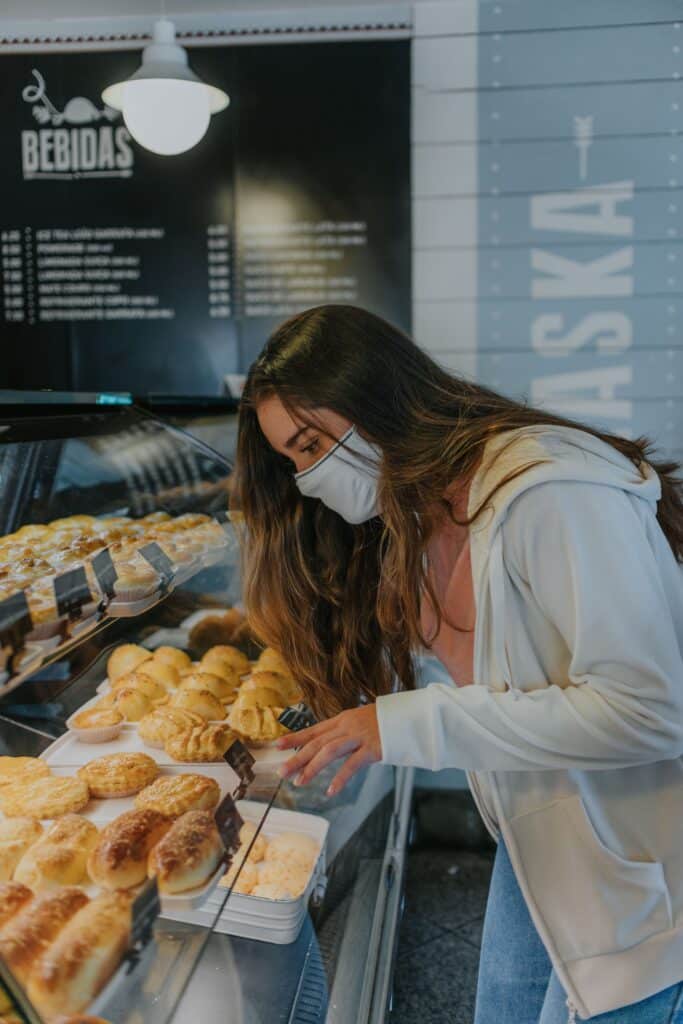 woman shopping in bakery