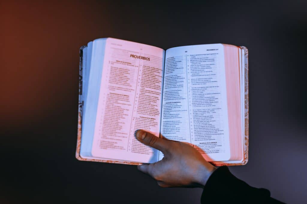 A man holding a bible