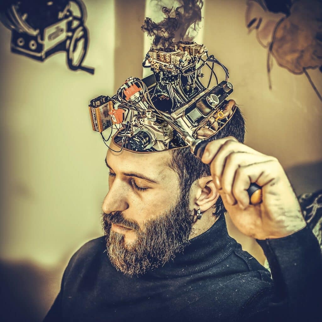 a man engineering his brain